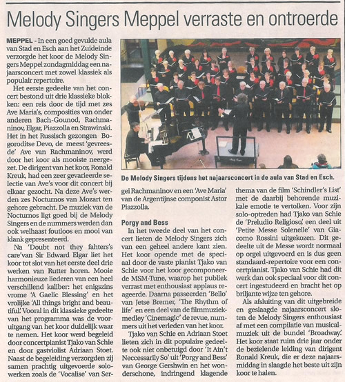 Meppeler Courant over najhaarsconcert